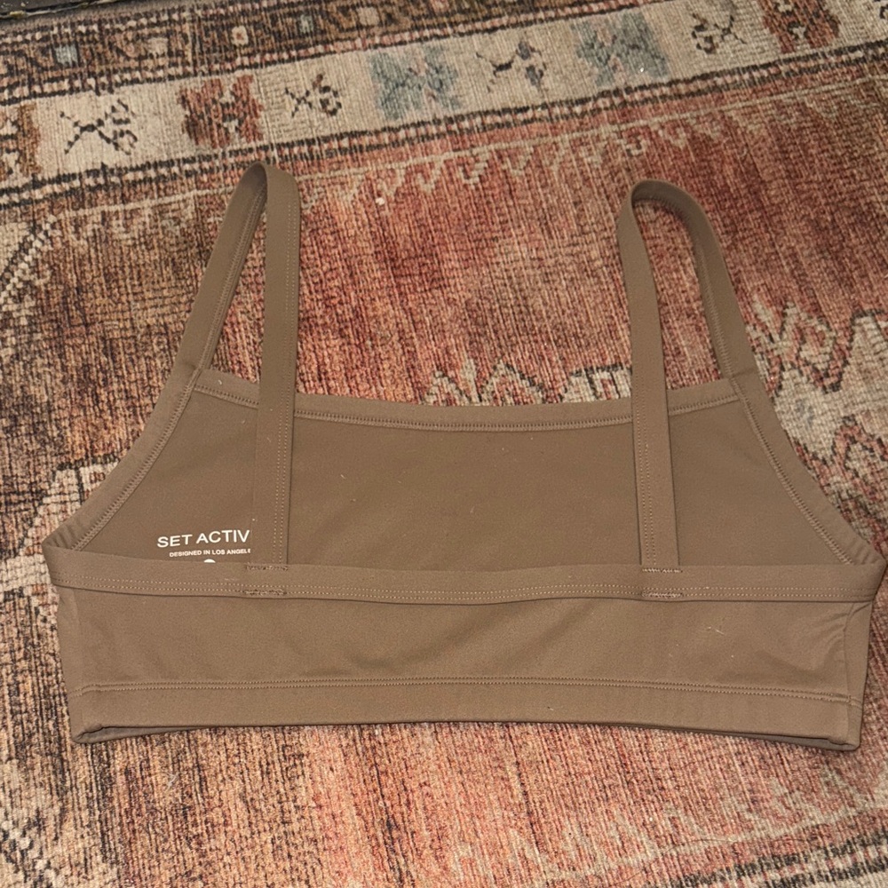 SET Active Tan/Brown Lux Scoop Bra - Picture 4 of 6